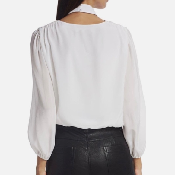 ★NWT Alice+Olivia Silk Blouse with detachable Choker White S★ - Picture 4 of 9